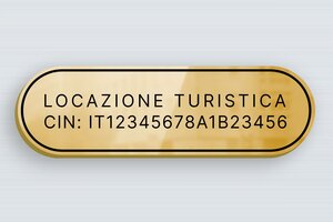 Targhe per campeggio - Ottone inciso - poli-noir - glue - it-targa-locazione-turistica-002