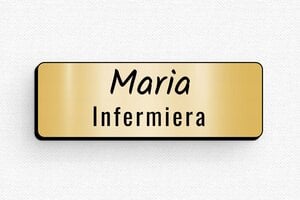 Badge per infermieri  - Etichetta PVC - Spilla - undefined - or-brosse-noir - badge - it-targa-nome-002-2-1747214770129