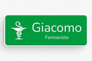 Badge per infermieri  - Etichetta PVC - Spilla - undefined - vert-blanc - badge - it-targa-nome-004-3-1747214664415
