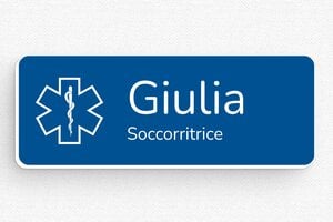 Badge per infermieri  - Etichetta PVC - Magneti - undefined - bleu-blanc - badge - it-targa-nome-011-3-1747214677969