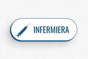 Badge per infermieri  - Etichetta PVC - Spilla - undefined - blanc-bleu - badge - it-targa-nome-016-3-1747214715574