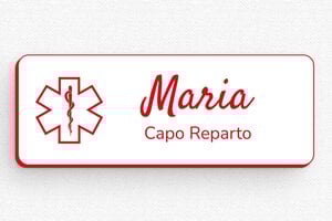 Badge per infermieri  - Etichetta PVC - Magneti - undefined - blanc-rouge - badge - it-targa-nome-026-3-1747214760888