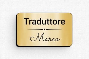 Badge  - Etichetta PVC stampato - undefined - or-brosse-noir - badge - it-targa-nome-043-3-174727455499575