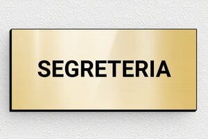 Targhe per porte uffici - Targa in PVC per l'ufficio della segreteria - undefined - or-brillant-noir - glue - it-targa-porta-ufficio-017-1-1747210730843