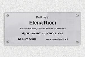 Targhe professionali in plexiglas - Plexiglass - undefined - miroir-argent-noir - screws-caps - it-targa-pratica-plexi-001-3-1747219715852
