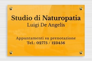 Targhe professionali in plexiglas - Plexiglass - undefined - miroir-or-noir - screws-caps - it-targa-pratica-plexi-002-5-1747219800367