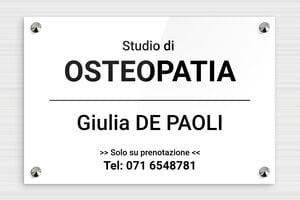 Targhe professionali - Plexiglass - undefined - blanc-noir - screws-caps - it-targa-pratica-plexi-007-3-1747279623311