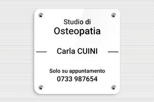 Targhe professionali in plexiglas - Plexiglass - undefined - blanc-noir - screws-caps - it-targa-pratica-plexi-016-3-1747280098950