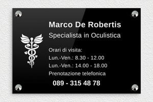 Targhe professionali in plexiglas - Plexiglass - undefined - noir-blanc - screws-caps - it-targa-pratica-plexiglass-001-2-1747219704318