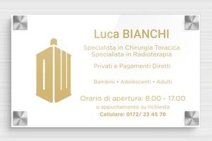 Targhe professionali in plexiglas - Plexiglass - undefined - blanc-or - screws-spacer - it-targa-pratica-plexiglass-001-4-1747219728124