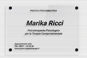 Targhe professionali - Plexiglass trasparente - undefined - transparent - screws-spacer - it-targa-pratica-psicoanalitica-004-4-1747217367941