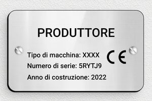 Targhe di identificazione industriale - PVC - undefined - gris-brillant-noir - screws - it-targa-produttore-industria-003-0-1747209491089
