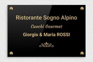 Targhe per ristoranti e bar - Plexiglass - undefined - noir-or - screws-caps - it-targa-professionale-ristorante-0034-1-1747208846301