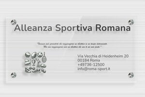 Targhe per strutture sportive - Plexiglass trasparente - undefined - transparent - screws-spacer - it-targa-sportiva-002-5-1747217554593