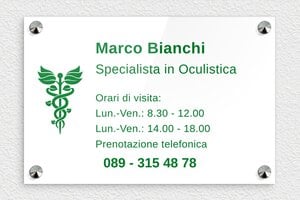 Targhe per studi medici - Plexiglass - undefined - blanc-vert - screws-caps - it-targa-studio-medico-002-5-1747218921452