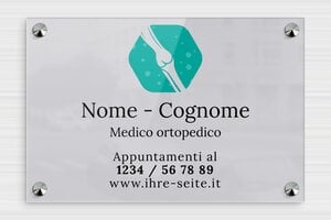 Targhe per studi medici - Plexiglass - undefined - miroir-argent-noir - screws-caps - it-targa-studio-medico-003-2-1747218947011