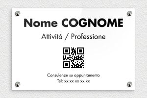 Targhe per studi fisioterapici - Plexiglass - undefined - blanc-noir - screws-caps - it-targhetta-codice-qr-007-3-1747646661301