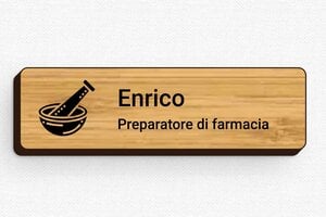 Badge per infermieri  - Etichetta Legno - Spilla - undefined - bambou - badge - it-targhetta-nome-010-4-1747214784256
