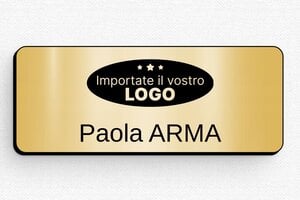 Badge per infermieri  - Etichetta PVC - Magneti - undefined - or-brosse-noir - badge - it-targhetta-nome-026-3-1747279542467