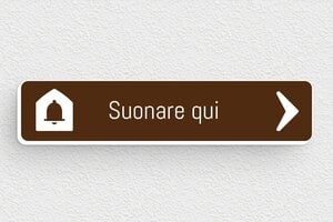 Targhette citofono in PVC - Targhetta 'Si prega di suonare e poi entrare' - undefined - brun-blanc - glue - it-targhetta-plastica-campanello-001-1-1747216233691
