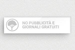 Targhette citofono in plexiglas - Targhetta 'No pubblicità, no brochure' - undefined - blanc-argent - glue - it-targhetta-plexiglass-per-cassetta-postale-005-5-1747276880778