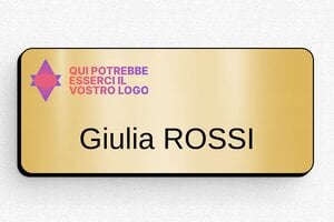 Badge aziendali - Etichetta PVC - Spilla - undefined - or-brosse-noir - badge - it-tessera-societa-006-3-1747646563980