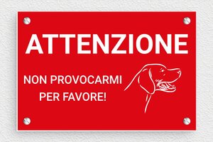 Targhette per cancello - Cartello 'Attenzione, cane mordace' - undefined - rouge-blanc - screws - it-tor-cane-040-1-1747213326561