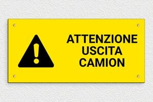 Cartelli di pericolo - Cartello 'Attenzione, uscita camion' - undefined - jaune-noir - screws - it-uscita-camion-009-1-1747211371280