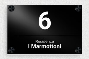 Numeri civici  - Alluminio stampato - undefined - noir-blanc - screws-caps - it-villa-segnaletica-033-1-1747212966923
