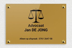 Bedrijfsnaamborden Advocaat - Gegraveerd plexiglas - or-fonce-noir - screws-caps - nl-nl-advocaat-001-0-1756723597060 Bedrijfsnaamborden Advocaat - Gegraveerd plexiglas - or-fonce-noir - screws-caps - nl-nl-advocaat-001-0-1756723597060