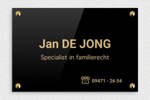 Bedrijfsnaamborden Advocaat - Gegraveerd plexiglas - noir-or - screws-caps - nl-nl-advocaat-002-0-1756723662724 Bedrijfsnaamborden Advocaat - Gegraveerd plexiglas - noir-or - screws-caps - nl-nl-advocaat-002-0-1756723662724