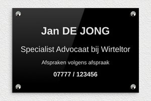 Bedrijfsnaamborden Advocaat - Bedrukt plexiglas - custom - screws-caps - nl-nl-advocaat-kantoor-004-0-1756723626445 Bedrijfsnaamborden Advocaat - Bedrukt plexiglas - custom - screws-caps - nl-nl-advocaat-kantoor-004-0-1756723626445