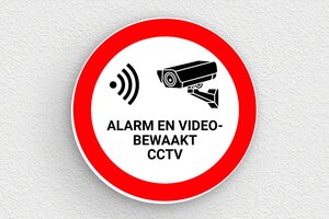 Camerabewaking borden - Rond bord onder videobewaking - custom - glue - nl-nl-alarm-bord-004-1-1756806109263
