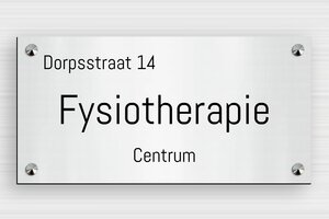 Bedrijfsborden - Gegraveerd PVC - gris-brosse-noir - screws-caps - nl-nl-bedrijfsbord-001