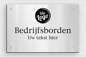 Bedrijfsborden - Gegraveerd PVC - gris-brillant-noir - screws - nl-nl-bedrijfsbord-002