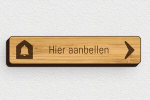 Houten Naamplaat deurbel - Bord 'Gelieve te bellen en dan binnen te komen' - bambou - glue - nl-nl-bel-bord-hout-002-5-1756800326023