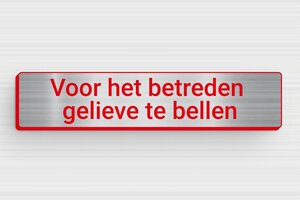 PVC Naamplaat deurbel - Bordje 'Gelieve te bellen' - acier-rouge - magnetic - nl-nl-bel-plaatje-kunststof-002-1-1756800427153