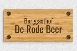 Naambordjes huis - Gegraveerd hout - bambou - screws-caps - nl-nl-berg-hut-schild-027-1-1756780370634
