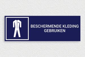 Gebodsborden - Bord 'Dragen van beschermende kleding verplicht' - bleu-marine-blanc - glue - nl-nl-beschermende-kleding-gebruiken-bord-003-3-1756723238473