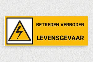 Waarschuwingsbord elektriciteit - Bord 'Levensgevaar' - custom - glue - nl-nl-betreden-verboden-levensgevaar-006-3-1756805732685