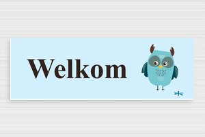 Welkomstborden - Bord 'Welkom' met Uil - custom - glue - nl-nl-bord-deel-ingang-016-1-1756806131182