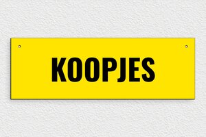 Reclameborder - Gegraveerd PVC - jaune-noir - holes-only - nl-nl-bord-koopjes-008-1-1756724095868