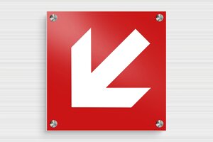 Pijlvormige Plaat - Bedrukt aluminium  - rouge-blanc - screws-spacer - nl-nl-brandbeveiliging-bord-005-3-1756810200372