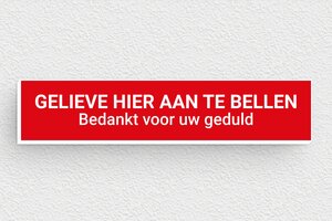 Naamplaat deurbel - Bord 'Hier aanbellen' - rouge-blanc - glue - nl-nl-brievenbus-bord-001-4-1756724283485