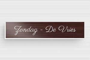 Houten naamplaat voor brievenbus - Gegraveerd PVC - noyer-blanc - magnetic - nl-nl-brievenbus-bord-hout-001-5-1756803004321