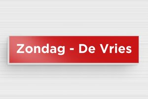 Aluminium Naamplaat deurbel - Bedrukt aluminium  - rouge-blanc - magnetic - nl-nl-brievenbus-plaat-alu-001-5-1756810223211