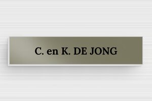 Aluminium Naamplaat deurbel - Bedrukt aluminium  - taupe-blanc - glue - nl-nl-brievenbus-plaat-alu-004-1-1756810030597