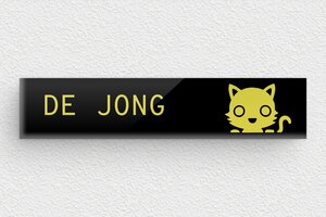 Plexiglas Naamplaat deurbel - Gegraveerd plexiglas - noir-jaune - none - nl-nl-brievenbus-plaat-plexiglas-002-2-1756803078197