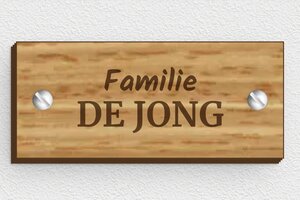 Houten Naamplaat deurbel - Gegraveerd hout - chene - screws - nl-nl-brievenbus-plaatje-hout-004-2-1756803050268