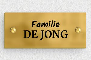 Messing Naamplaat deurbel  - Bedrukte messing - brut-noir - screws - nl-nl-brievenbus-plaatje-messing-004-2-1756808724553